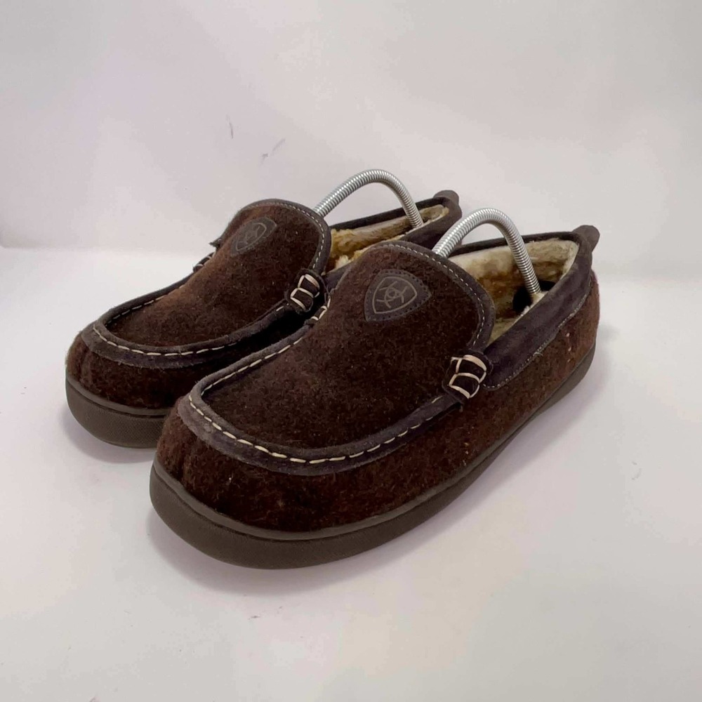 Ariat Lost Lake Moccasin Slippers Chocolate Brown Shoes Mens 10 Comfort Walk